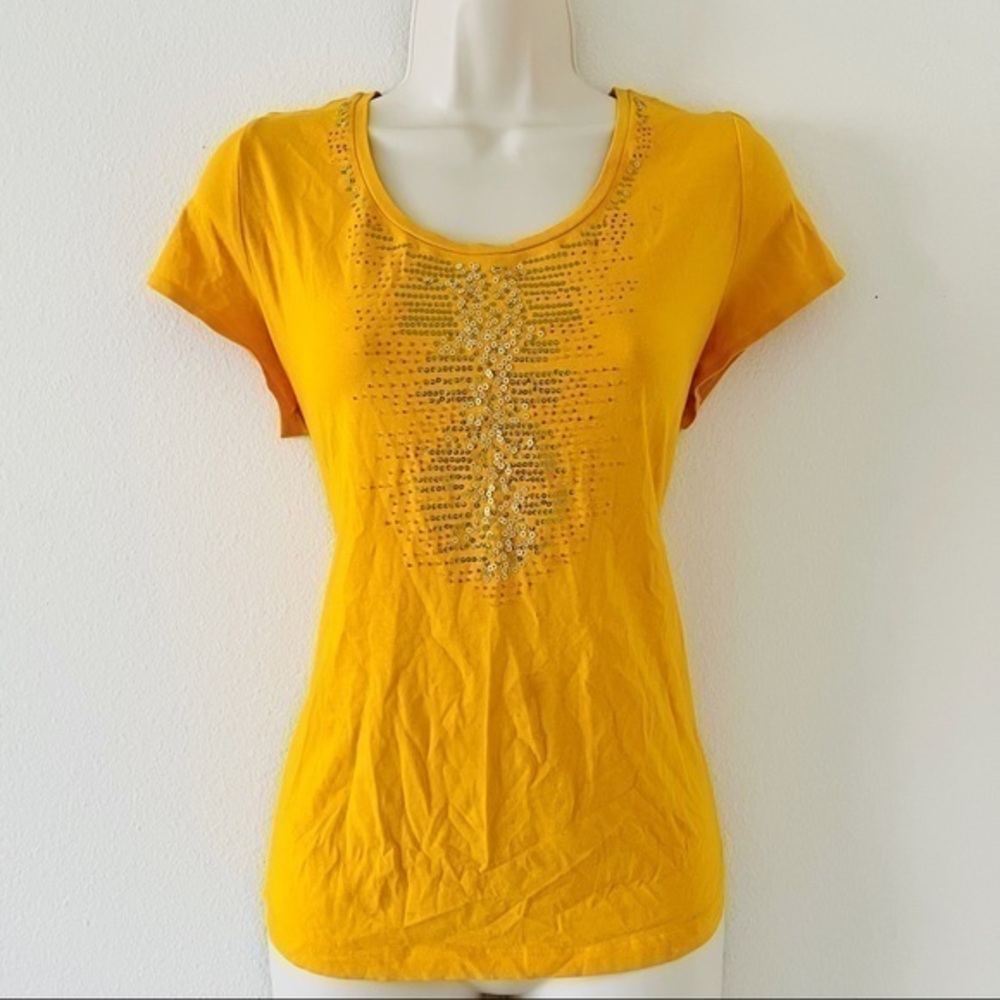 Relativity Embellished Yellow Top